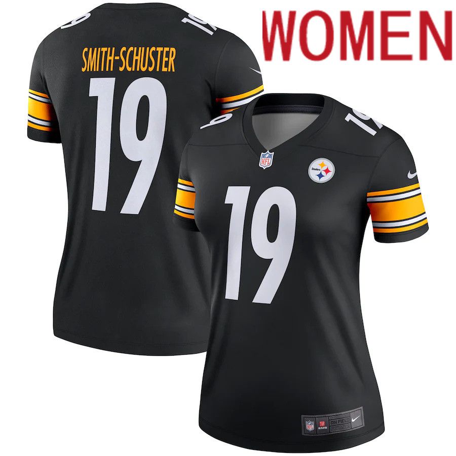 Women Pittsburgh Steelers 19 JuJu Smith-Schuster Nike Black Legend NFL Jersey